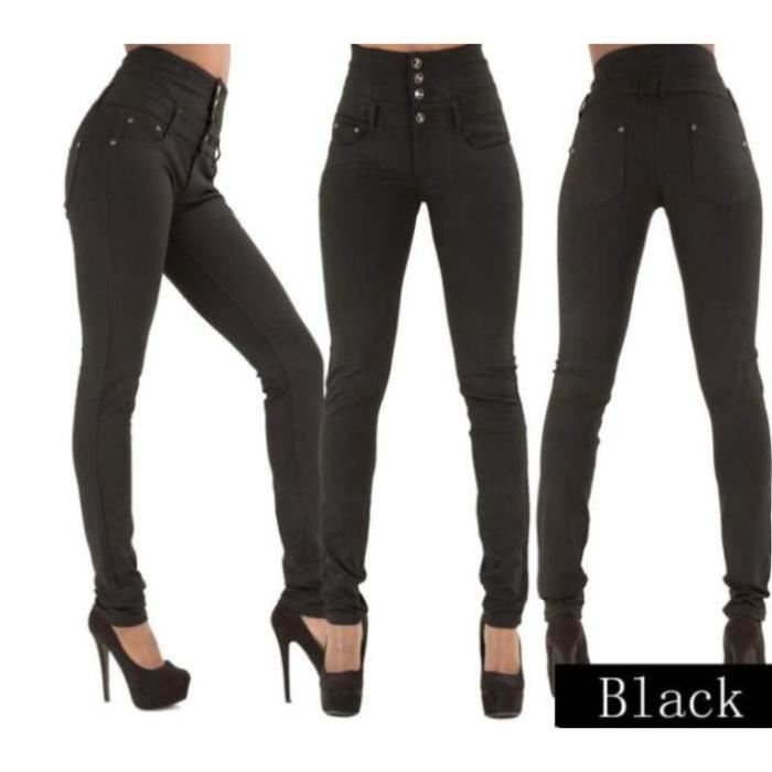 Jean noir taille on sale haute push up