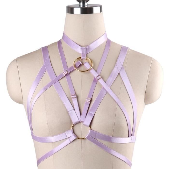 Harnais Corps Jarretière Style Punk Gothique Pour Femme - Élastique Réglable - Accessoire Mode Pour Fête Et Cosplay