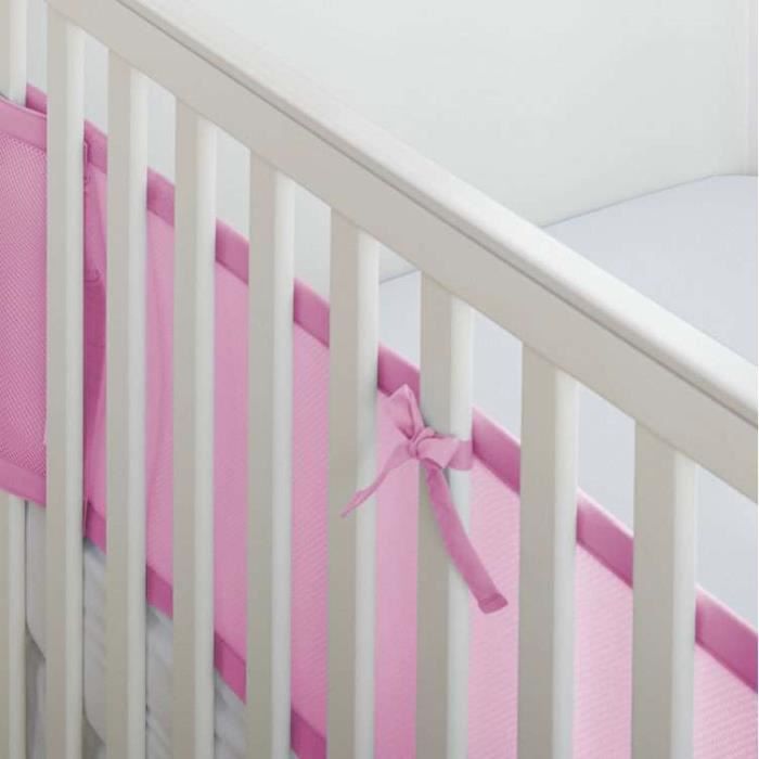 Tour De Lit Respirant 2 Cotes Rose Uni Cdiscount Puericulture Eveil Bebe