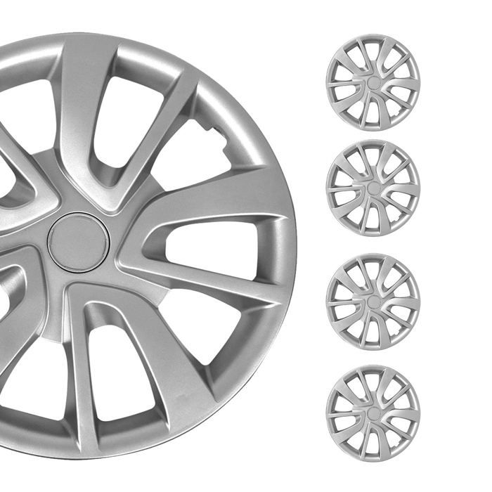 Lot De 4 Enjoliveurs 15" Pour Renault Modus / Clio - Gris - Design Italien