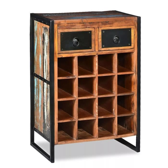Casier A Bouteilles 16 Bouteilles Bois Massif De Recuperation Casier De Rangement Achat Vente Table Basse Casier A Bouteilles 16 Soldes Cdiscount