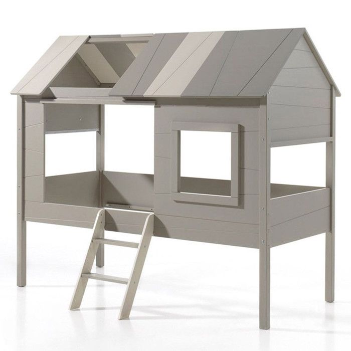 lit cabane enfant charlotte 90x200cm beige paris prix cdiscount maison