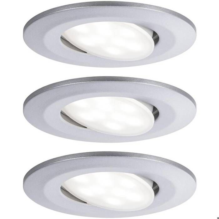 Paulmann Calla Spot LED encastrable pour salle de bains jeu de 3 19.5 W IP65 chrome (mat)