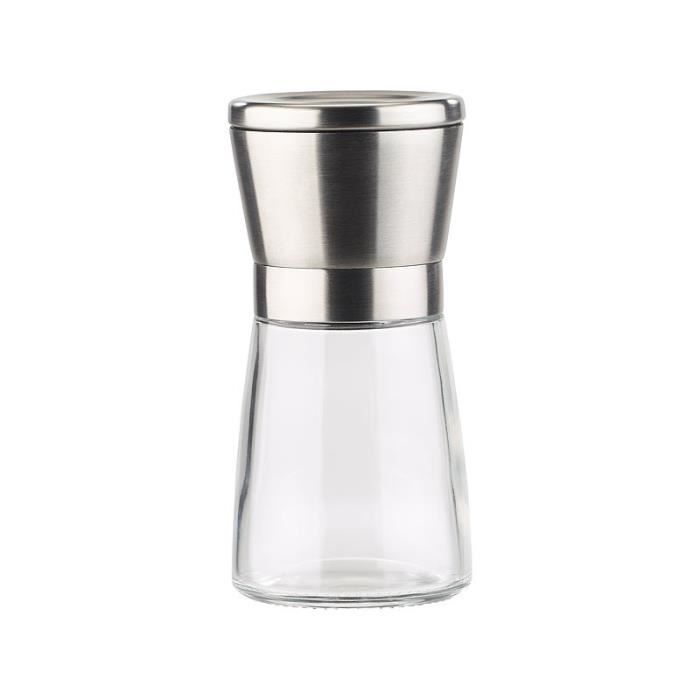 Moulin poivre et sel manuel en verre et inox avec broyeur en céramique - 13  cm - Cdiscount Maison