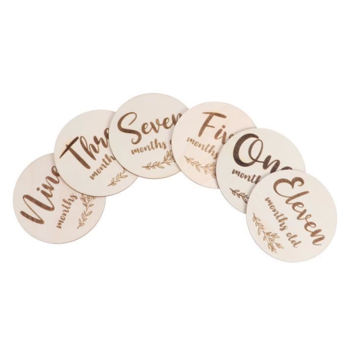 Cartes De Grossesse En Bois - 15 Jalons Prénatals, Design Français, 10 Cm De Diamètre, Pour Suivre La Grossesse, Cadeau Futur Parent