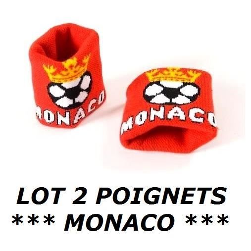 lot 2 bracelets monaco serre poignet éponge sport football jogging tennis no maillot drapeau écharpe fanion casquette ...