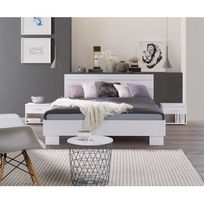 Lit Adulte Deux Places Como Matelas Memoire De Forme Couchage