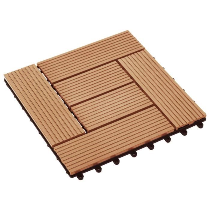 Dalles De Terrasse En Acacia – Lot De 22 (2 M²), 30x30 Cm – Système Clip, Antidérapant, Facile à Poser