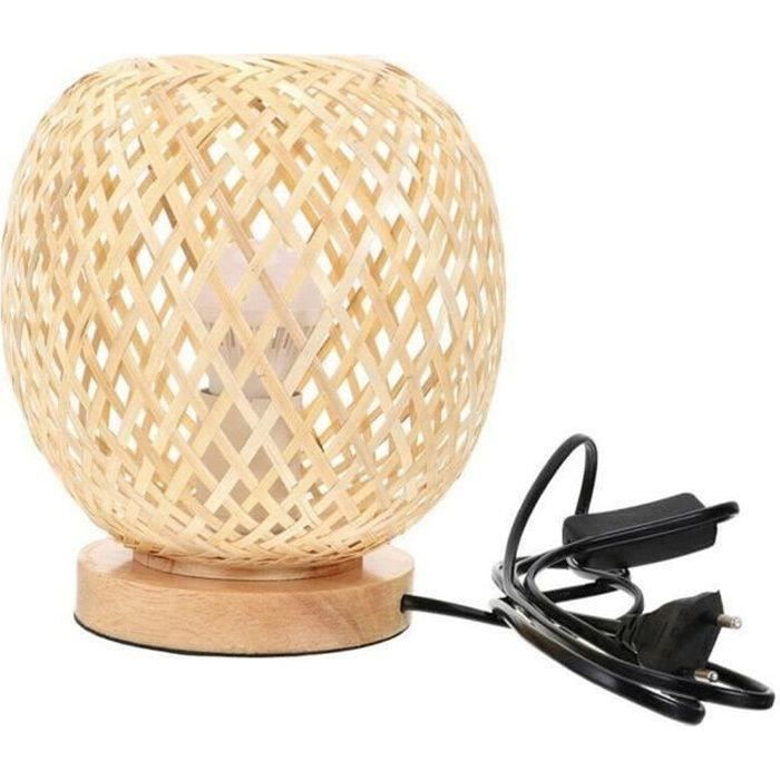 Lampe de bureau - PZCC - Style Japonais - Bambou - Rotin - Prise Européenne