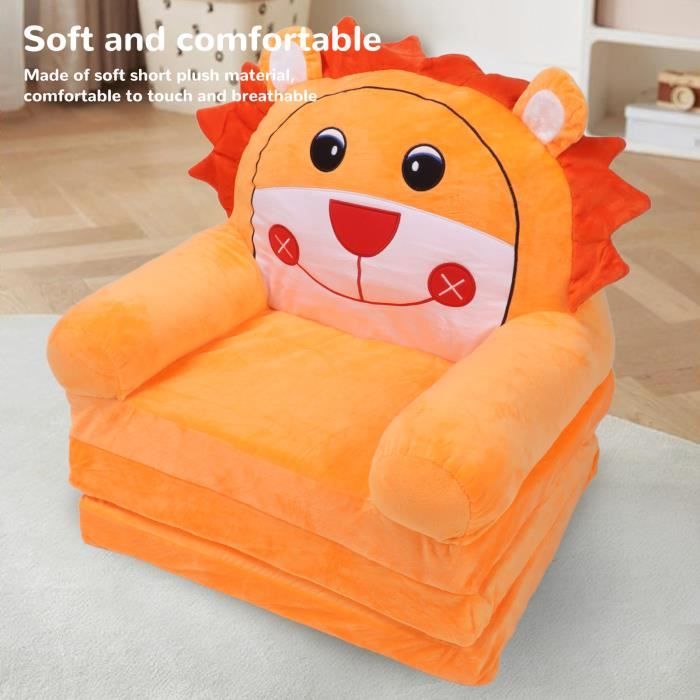 LEX Canape pliable pour enfants Pliable Enfants Canape Doux Respirant Flip Ouvert Dessin Anime Animal meuble sofa 3 couches Qqmora