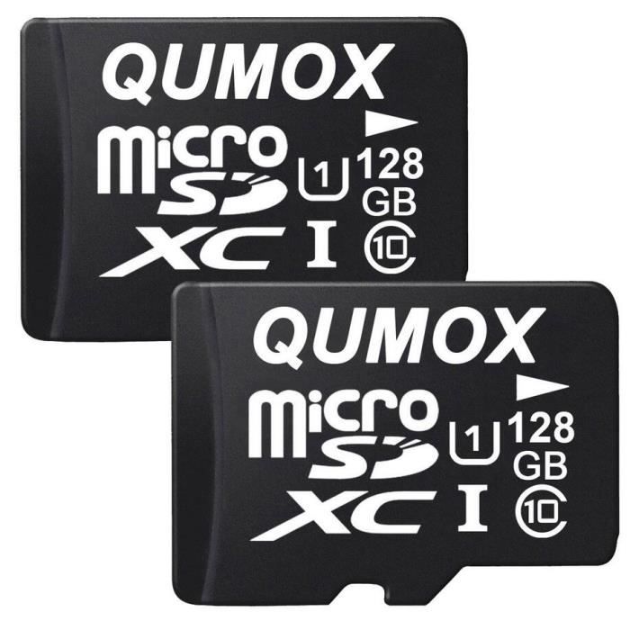 Qumox 2 PCS 128Go micro SD SDXC classe 10 UHS-I 128 GB 128G 128 Go carte mémoire