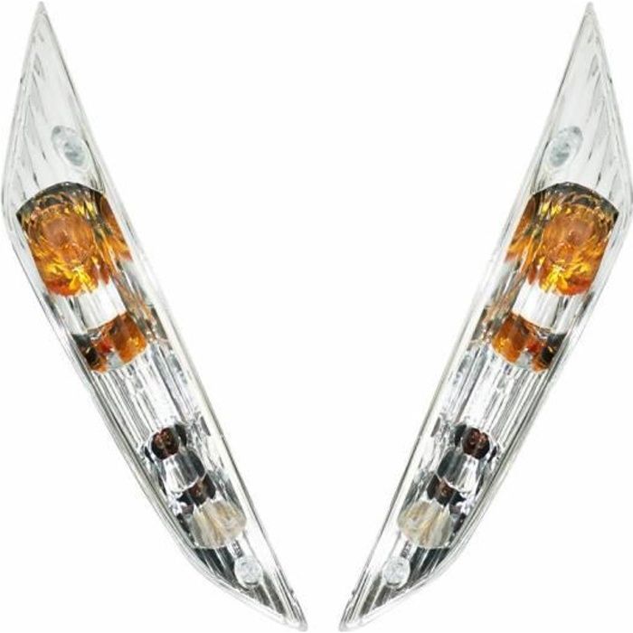 Clignotant scoot adaptable piaggio 50 zip 2000+ av transparent a ampoule (paire) -replay- **