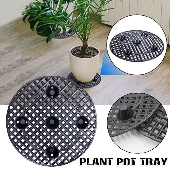 Lot De 6 Supports Surélevés Pour Pots De Fleurs Ronds - Diamètre 30cm - Plastique Solide, Améliore La Circulation D'air - 7