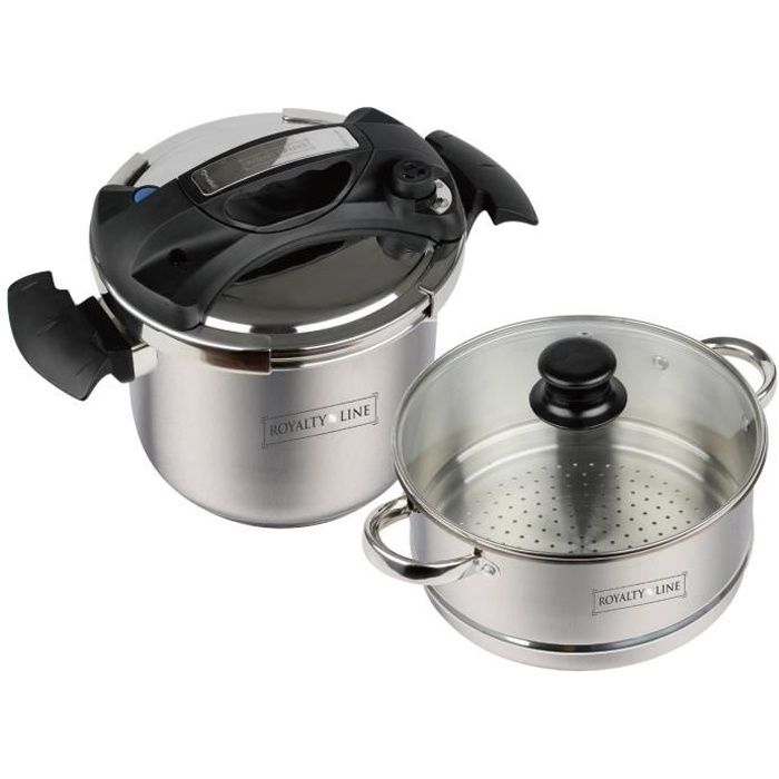 Cuisson Rapide Pression Autocuiseur ÉtriER 24cm 8L - Inox, Tous Feux Dont Induction, Panier Inclus Pressure Cooker
