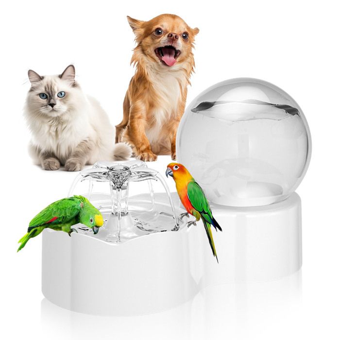 Comparer les prix de Fontaine à Eau pour Chats et Chiens,2.5L Silencieux Auto-Recyclage,Branchement USB avec Filtre à Charbon Actif, Blanc