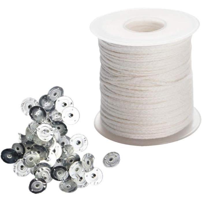Mèche Pour Bougie Drfeify Noyau De Bougie 50 Pièces 15cm Mèches De Bougie En Coton Blanc Meche Pour Bougie