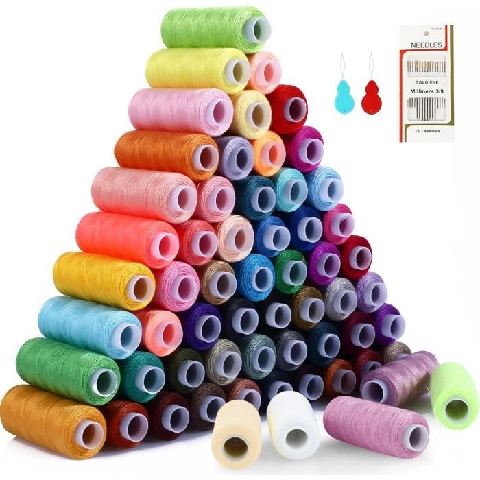 60 Bobines De Fil à Coudre SOLEDI - 230m Par Couleur - Polyester Haute Qualité - Avec Aiguilles Et Enfile-aiguille