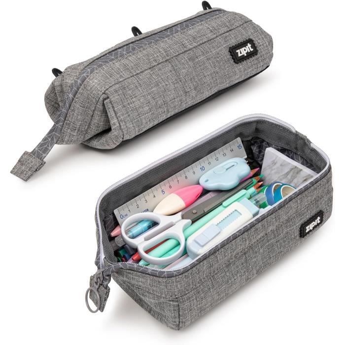 Trousse à Crayons Thème Basketball – Double Zip, Toile Oxford – Dimensions 21x6x9 Cm – Grande Capacité Pour Fournitures