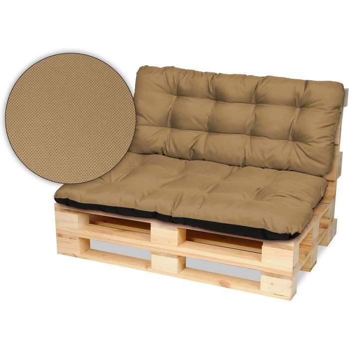 Set De 2 Coussins Pour Palette - 120x60 + 120x40 Cm, Imperméable, Pour Jardin, Terrasse, Intérieur