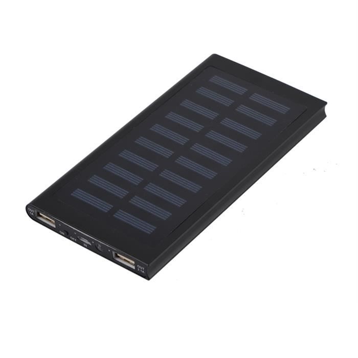 Powerbank Solaire 100000mAh Avec Double Port USB - Chargeur Externe De Secours Pour Téléphones Et Tablettes