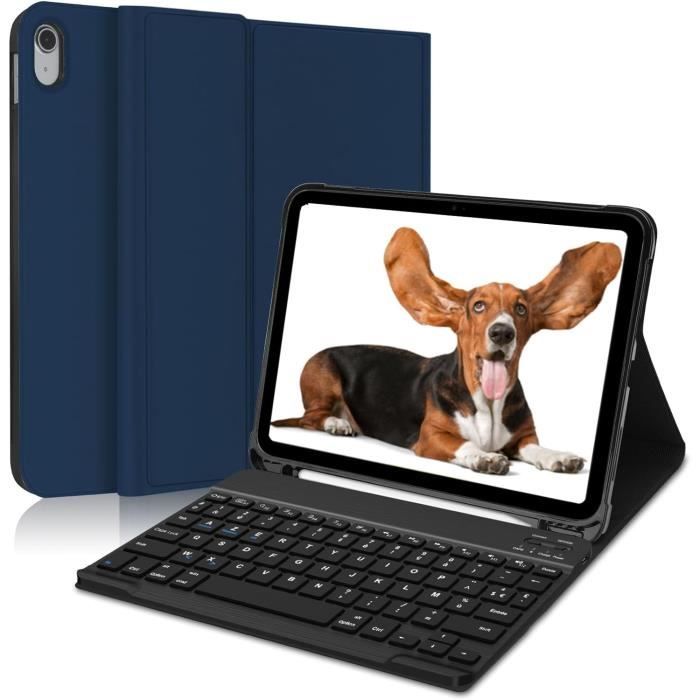 Clavier AZERTY Français + Étui Intelligent Pour IPad 9ᵉ/8ᵉ/7ᵉ Gen 10.2" – Air 3 / Pro 10.5 – Bluetooth Amovible