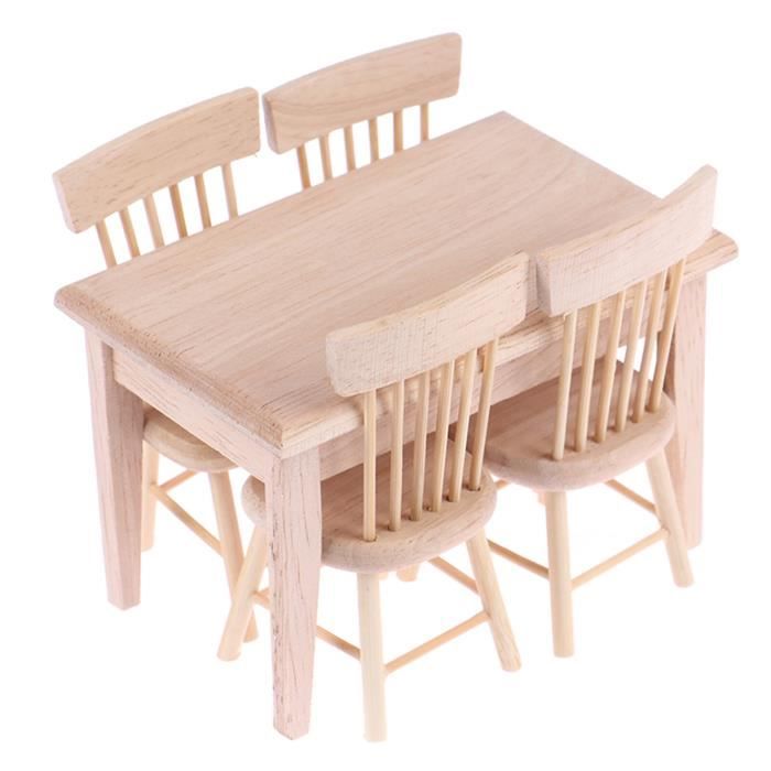 Table basse en bois vintage DIY - SHIWAKI - 2x Maison de poupée - Accessoires de table d'appoint