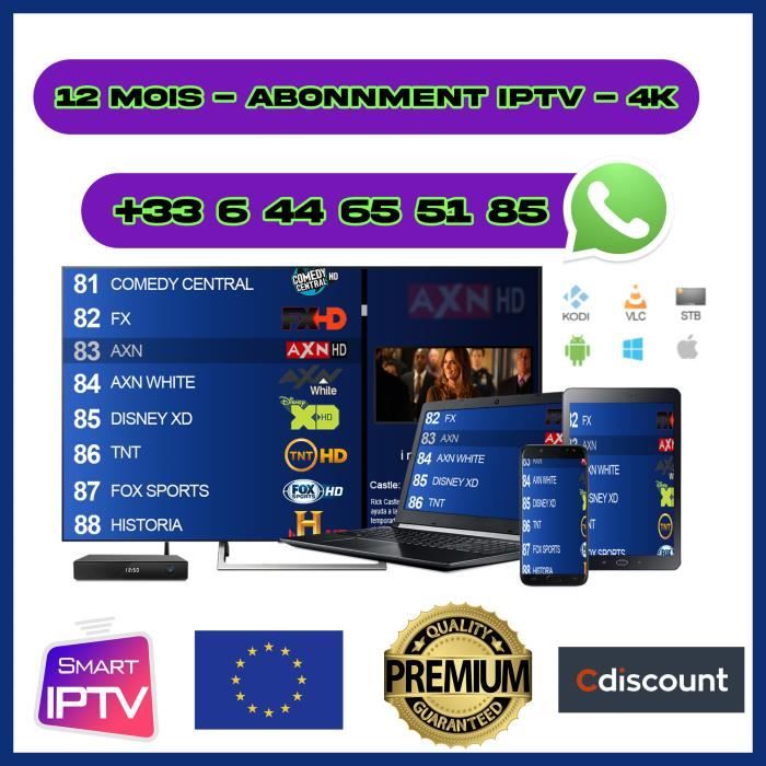 Abonnement IPTV 12 mois smart TV XX Abonnement Pas de gel Abonnement IPTV Premuim