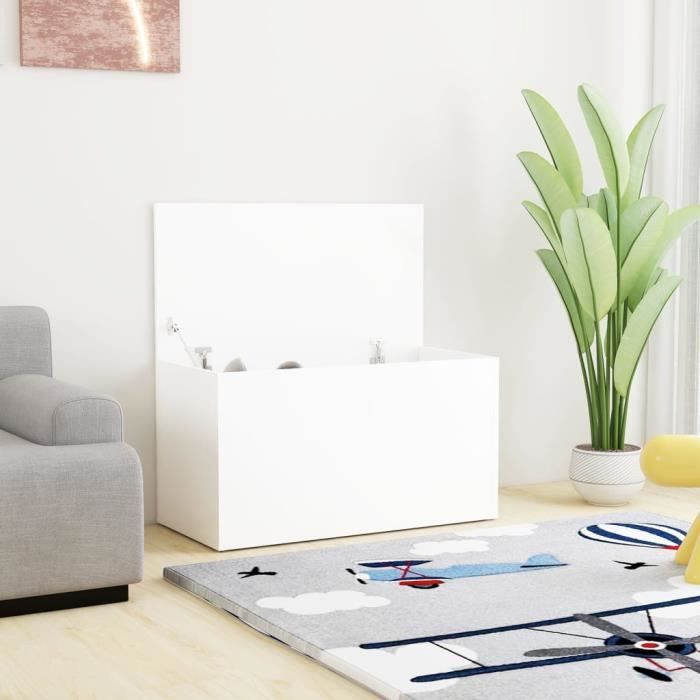 Coffre de rangement Blanc - VIDAXL - 84x42x46 cm - Bois dingénierie