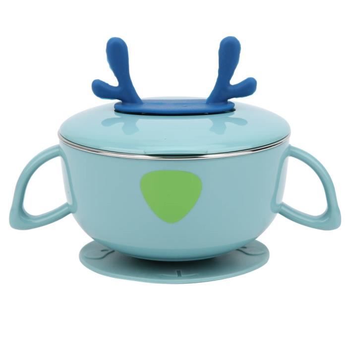 Aoun Bol Bebe Bol D'alimentation En Acier Inoxydable Maintenir Au Chaud, Chauffe Aliments Rechargeable USB Pour Bebe Enfant Adolescent (Bleu