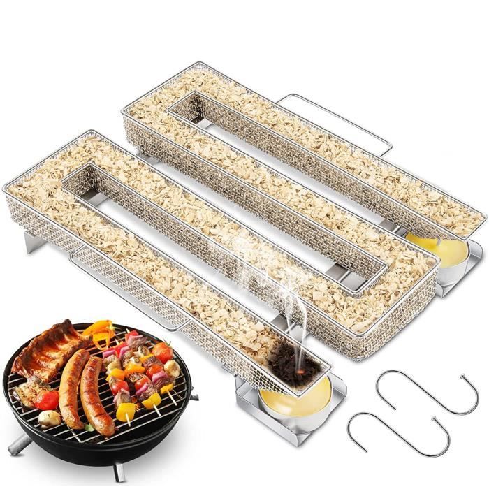 Générateur De Fumée Froide Inox BBQ - Fumoir Avec Brosse Et Crochets - Idéal Viande Poisson Fromage