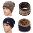 Bonnet tricoté en laine pour homme, épais et chaud, à la mode, collection hiver 2021 [F05676A]-1