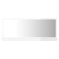 Nouveauté!Miroir Décoratif - Miroir Attrayante salon de salle de bain Blanc brillant 90x10,5x37 cm Aggloméré711-1