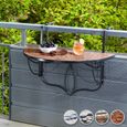 TECTAKE Table de Jardin Table de Balcon Pliante Suspendue en Mosaïque 76 cm x 65 cm x 575 cm - Marron Terracotta-1