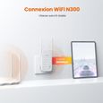 TENDA Répeteur WIFI 300Mbps, configuration facile, couverture à 200㎡, conception de montage mural, amplificateur wifi. A9-1