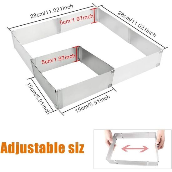 Plaque de Cuisson rectangulaire - Moule à Gâteau et 12 de Blocs carrés amovibles pour Faire le
