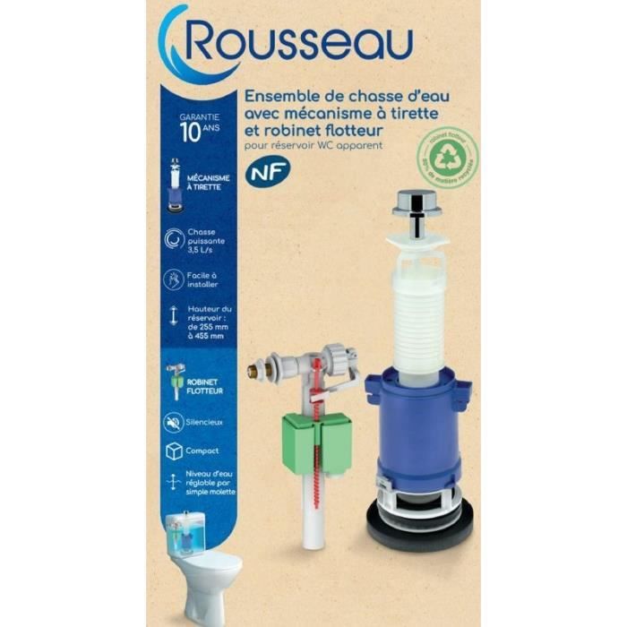 Kit 4 Tiges De Chasse D'Eau 240.074.00 - Pour Plaques Twinline Geberit, Barre Pression, ABS Blanc