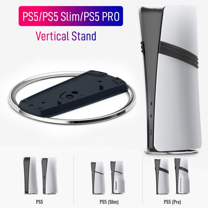 Wigearss Support vertical pour PS5 Slim, support multifonction avec