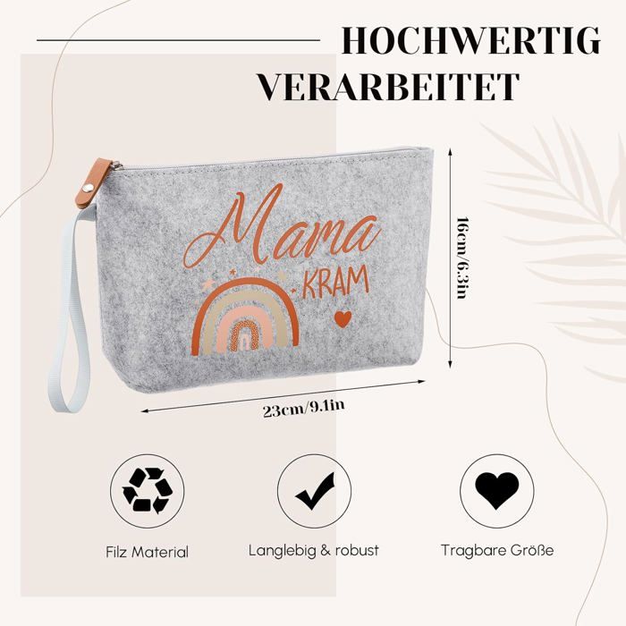 Xuniea 2 Pcs Set De Cadeaux D'anniversaire Pour Maman Trousse De Maquillage Pour Femme Porte-Clés De Remerciement Pochette Pour Mère Cadeaux De Fête Des Mères Thanksgiving Pâques Retraite Noël