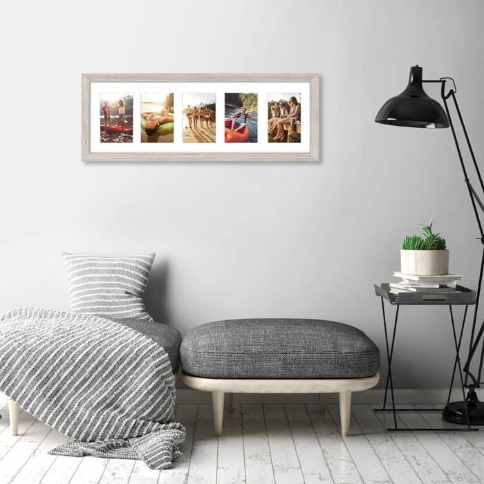 Cadre photo collage bois flotté VETOBIOL 20x60 cm Affiche cinq — free download