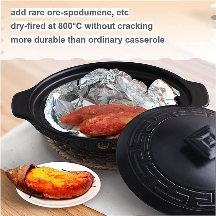Cuisine coréenne, ustensiles de cuisine en céramique noire, soupe miso, ragoût, bibimbap, pot en pierre, casseroles résistantes au feu