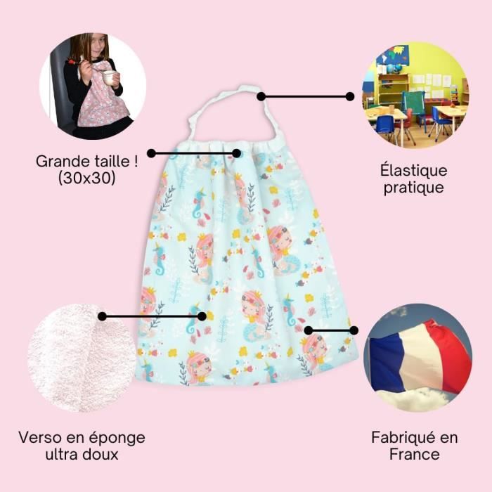 Serviette de table enfant en tissu coton, serviette de cantine ou