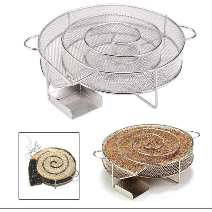LIHAO Générateur De Fumée Froide Pour Barbecue Et Fumoir - Fumoir à Froid Inox Avec Brosse De Nettoyage Pour Viande, Poisson Et Fromage