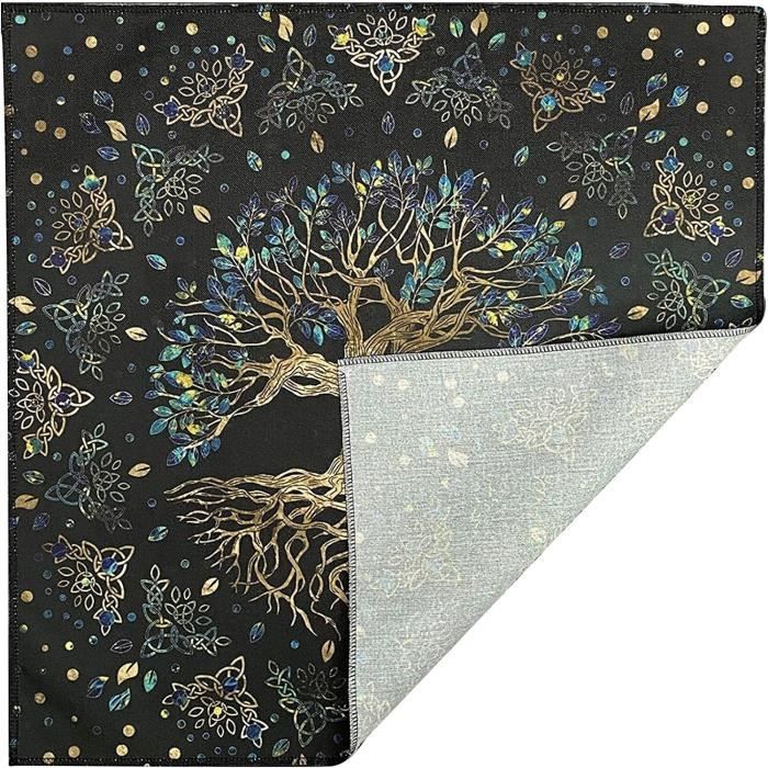 Tapis Tarot Divinatoire Table - 60X60CM Tapis Cartes À Jouer Tarot - Divinatoire En Lin Arbre Tapis Tarot Divinatoire Table - 60X60CM Tapis Cartes À Jouer Tarot - Divinatoire En Lin Arbre