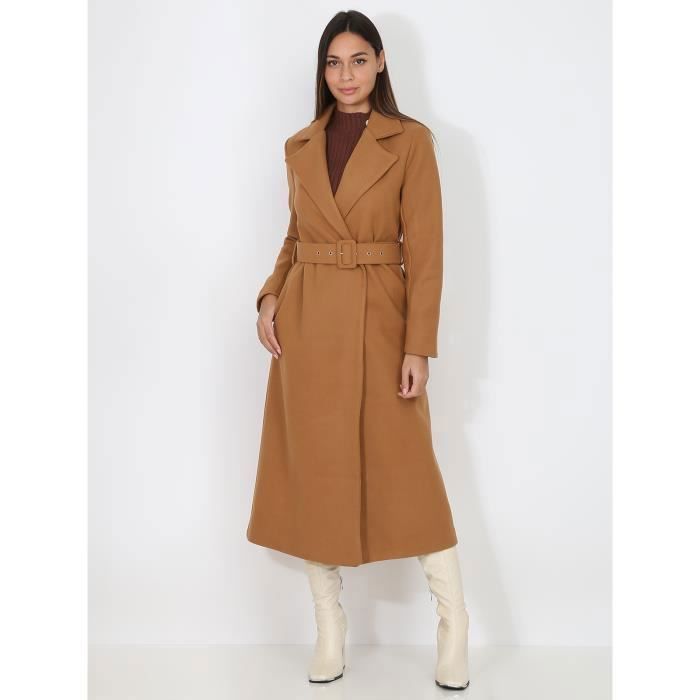 Manteau mi long camel on sale