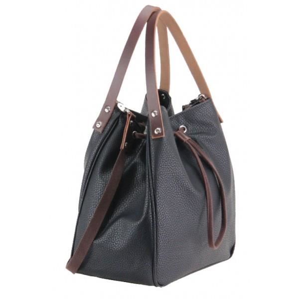 Sac Cabas Lacet Paquetage Noir BG PU BG 001 Cdiscount Beaux Arts