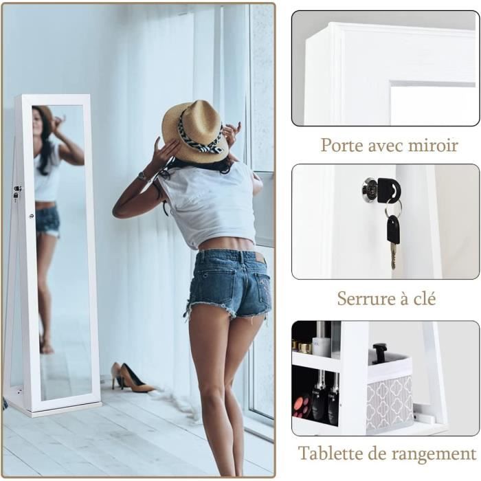 Relax4Life - Armoire à bijoux rotative avec miroir et lumières LED Relax4Life - Armoire à bijoux rotative avec miroir et lumières LED