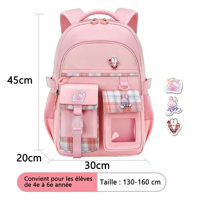 Sac à Dos Scolaire Filles - Cartable Primaire Et Collège Grande Capacité Léger - PROTAURI
