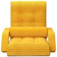 Chaise pliable de sol Jaune moutarde Tissu - Luxueux - Fonction de lit - Adulte-2