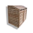 Cache poubelle en bois autoclavé double - 150x90x120cm - Cache et abri pour 2 bacs poubelles-2