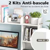 GOPLUS Bibliothèque Cube à 2 Niveaux, 4 Compartiments Ouvertes, Pieds